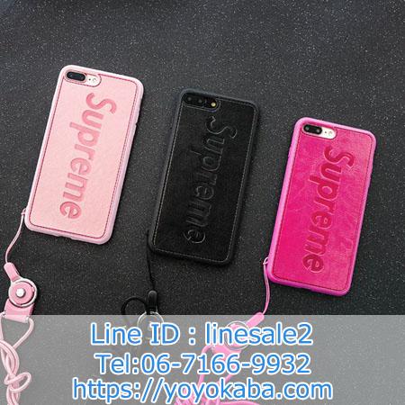 Supreme iphone8ケース ネックストラップ付き