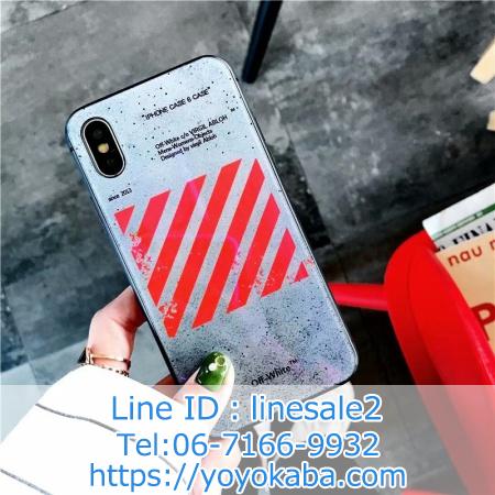 OFF-WHITE アイホンX ケース iphone8/7plus カバー 背面ガラス おしゃれ