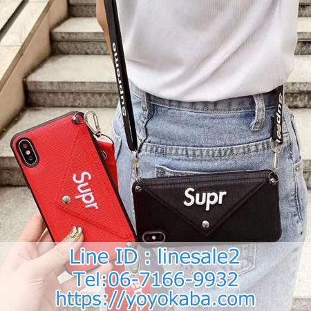 Supreme アイフォン11pro max/11pro/11ケース小銭入れ肩掛け