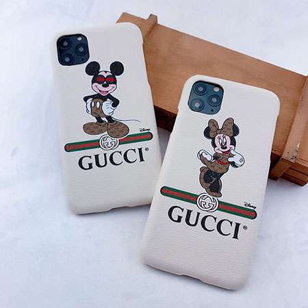 Gucci 可愛いミニー ブランド  iphone Huawei Galaxyスマホケース シンプル ホワイト グッチ ミッキー柄  iphone12/12pro maxスマホケース 定番柄 シンプル風 iphone11/11proカバー 代金引換をご利用できます