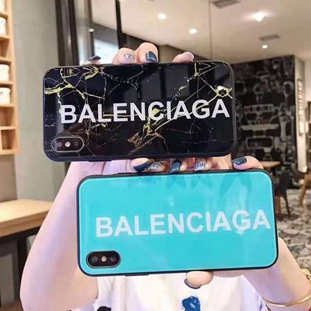 Balaenciaga バレンシアガ iphone12 12proケース フィルム付き コーティング 光沢感 英語落書き 背面ガラス iPhone12Miniカバー ブランド柄 鏡面 強化ガラス カッコイイ 簡潔  おしゃれ