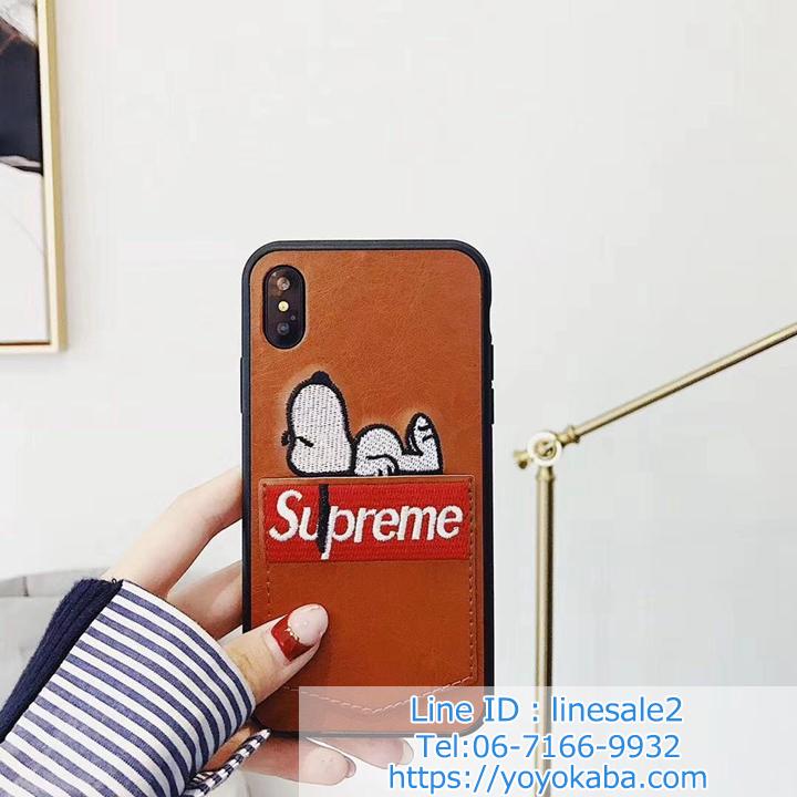 背面刺繍 SUPREME iPhoneXS Max/XRケース