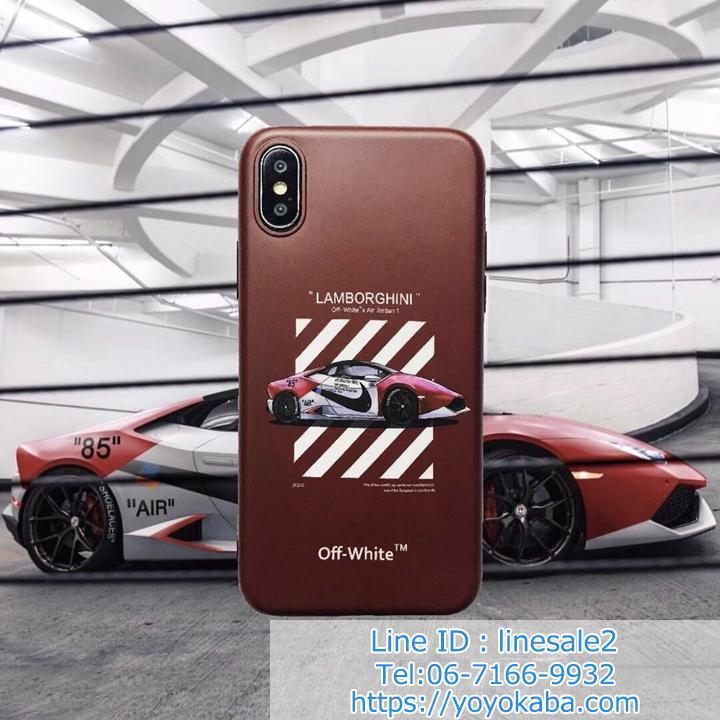 背面車柄 かっこいい off-white iPhoneX/8 カバー 