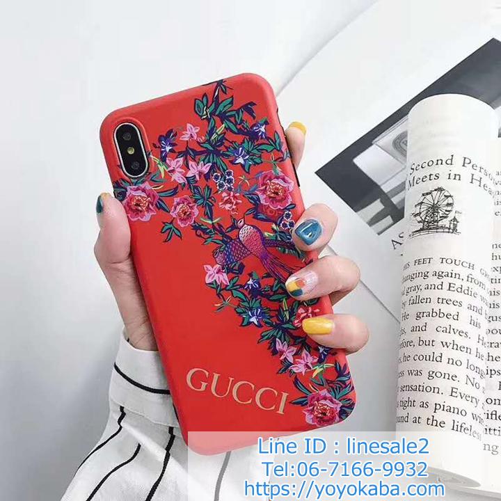 GUCCI iphoneXSケース 花 鳥