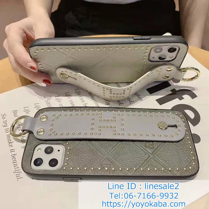 エルメスブランド柄レザー製スマホケース,Hermes iphone11 case,オシャレ大人気無地的ケース,パール付き芸能人愛用高品質カバー,持ちベルト付きスタンド機能アイフォン11携帯ケース