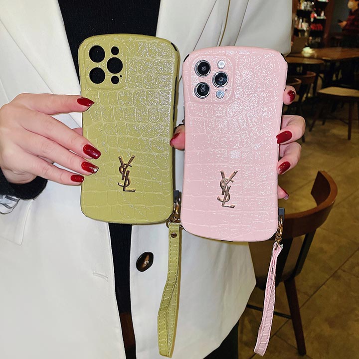  YSL 金具ロゴ柄 チャーム付き iphone12pro maxケース