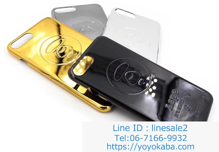 エーエイプ iphone8plus ケース 猿サルロゴ柄
